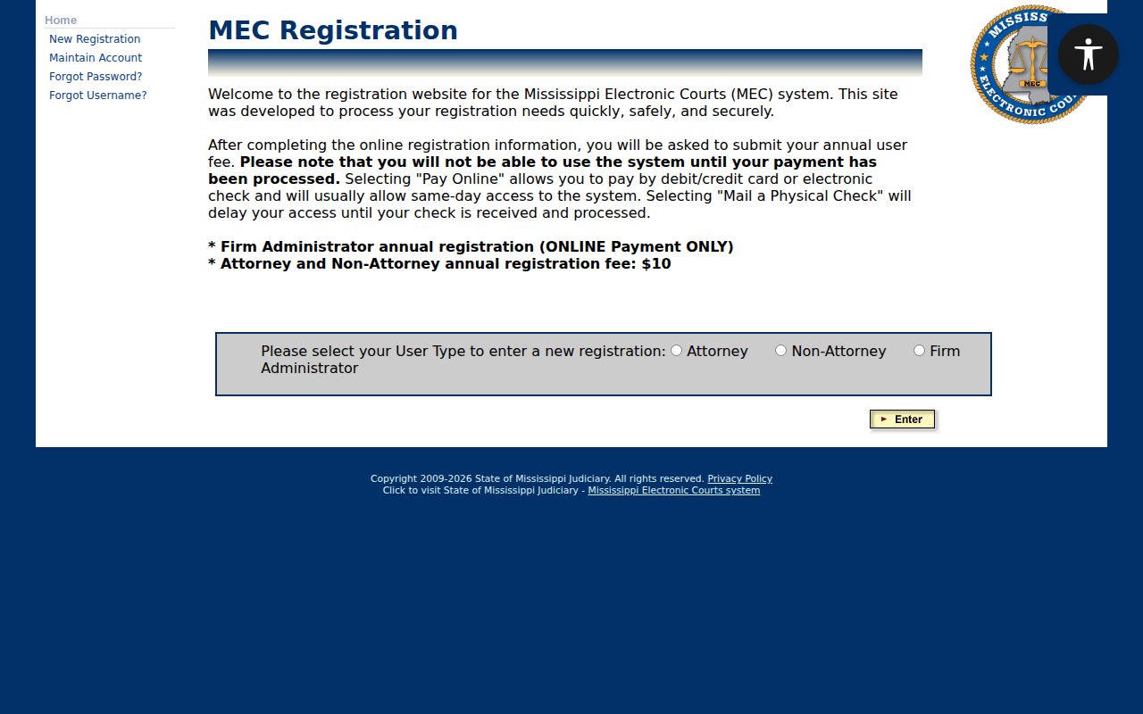 Tippah County court docket MEC public registration choices