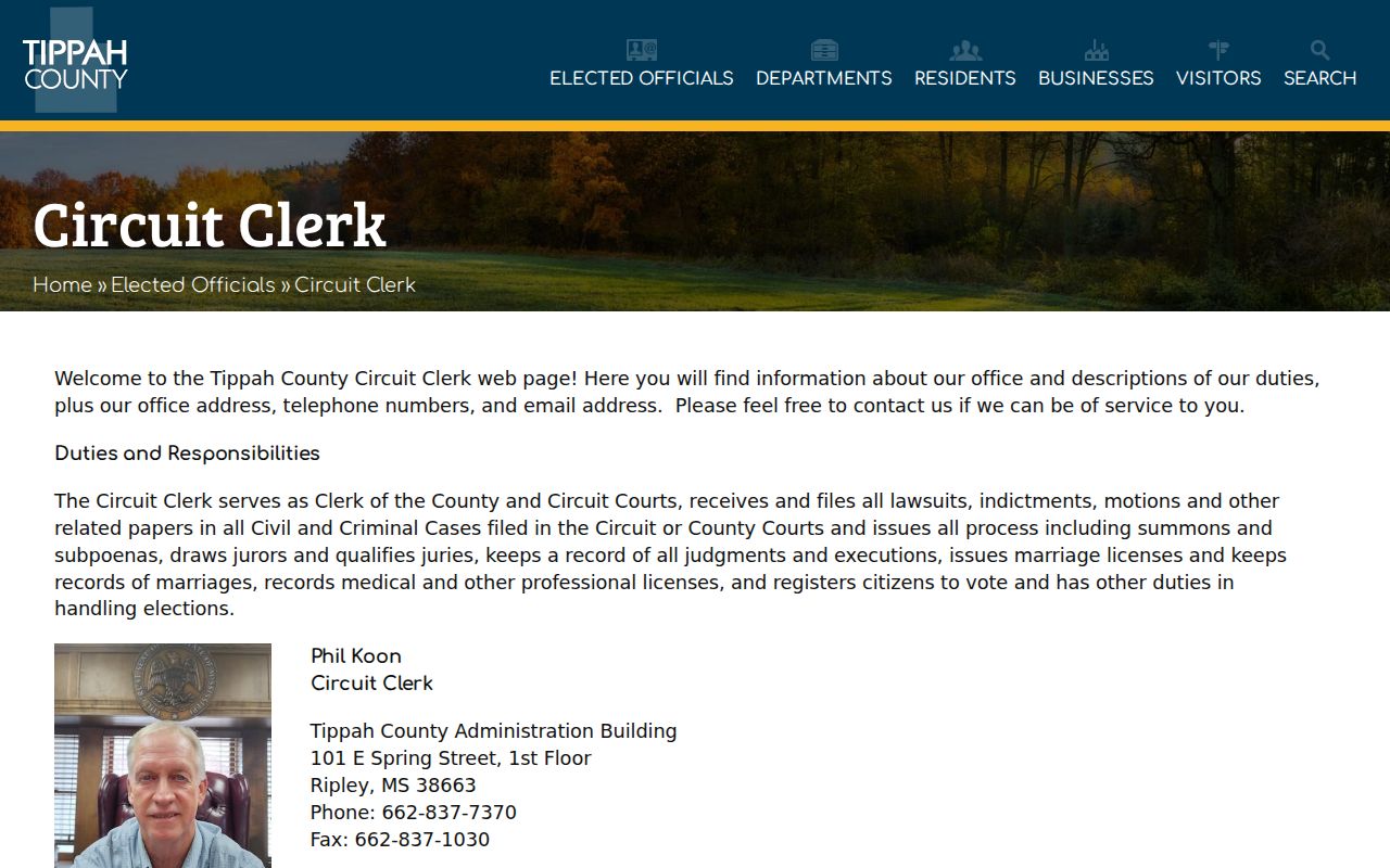 Ripley court docket reference showing the Tippah County Circuit Clerk source