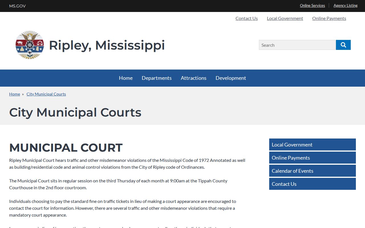 Ripley court docket reference showing the Ripley Municipal Court source