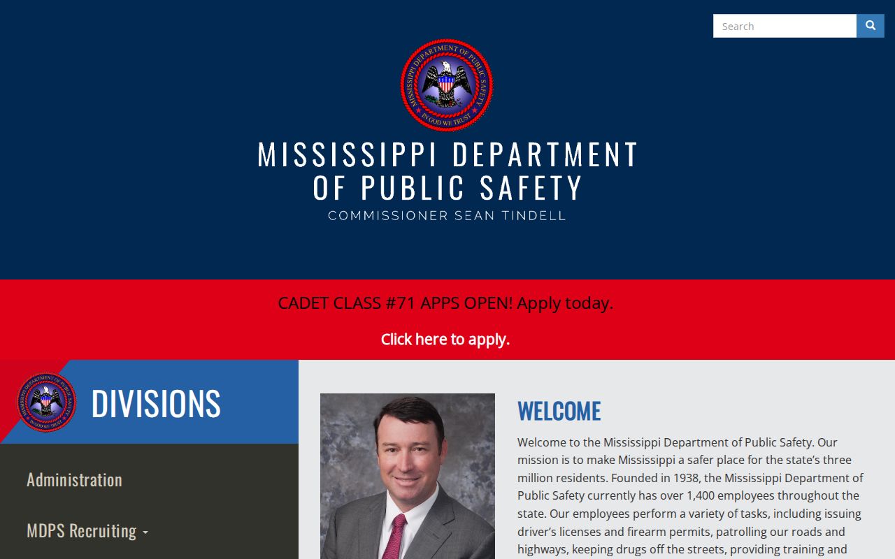 Tippah traffic court records Mississippi Department of Public Safety custodian page