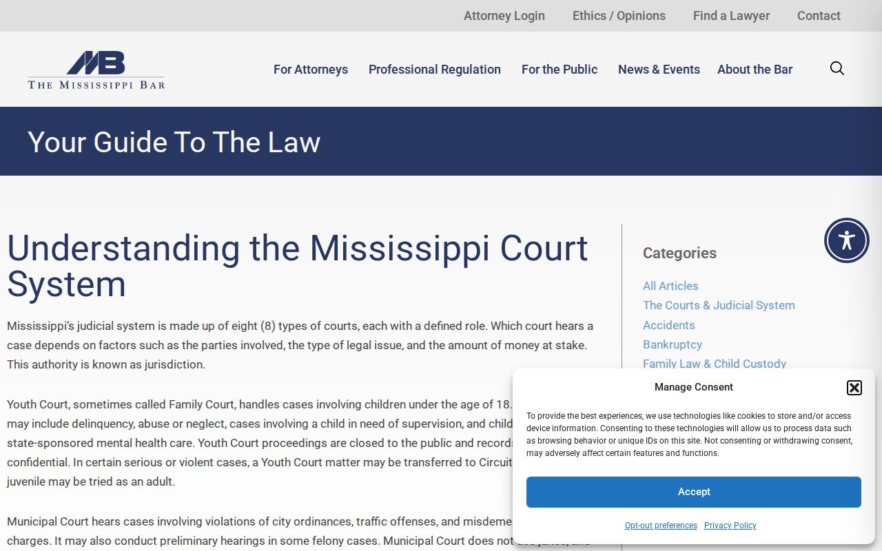 Walnut court docket Mississippi court system overview